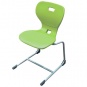 Schülerstuhl, Freischwinger, Gestell RAL 9006 weißaluminium, mit optionalen Aufstuhlschutz 